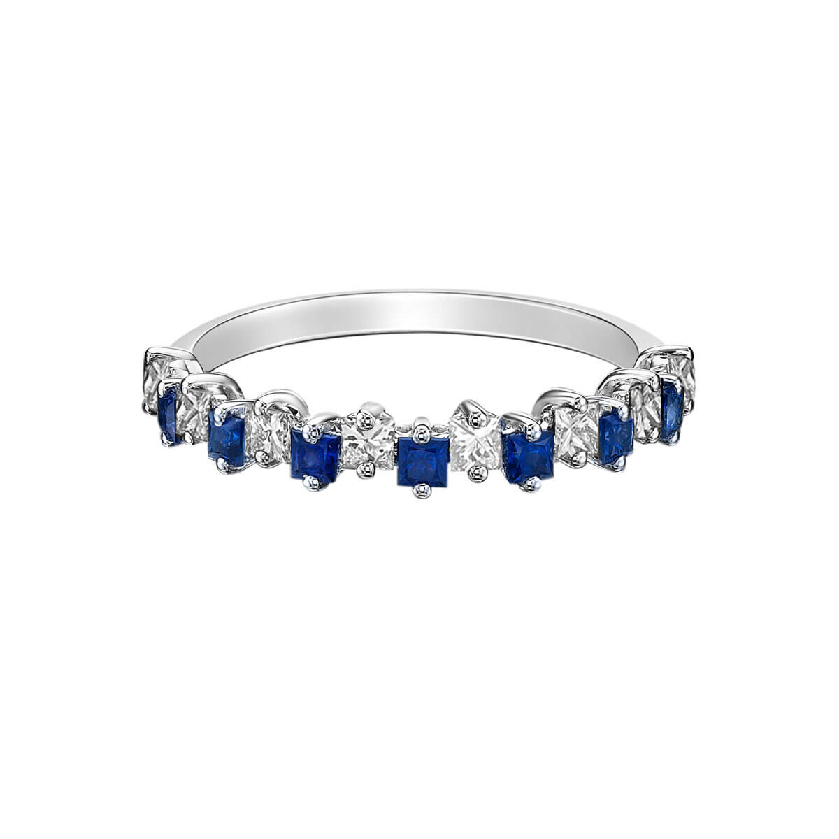 Prong-set Sapphire & diamond band @ Colours by Karat