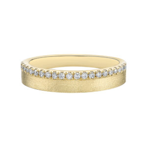 Brushed diamond wedding band @ Colours by Karat